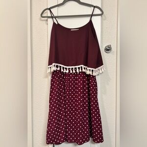 🍷 PEACH + LOVE Tassel Trim Dress – Size M